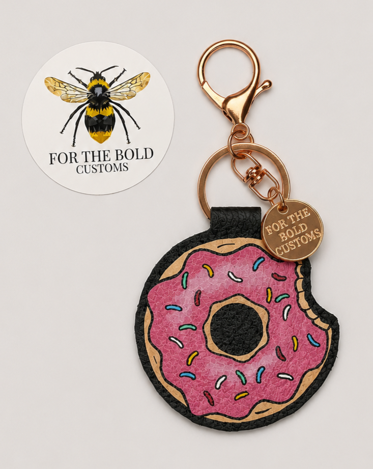 Handmade Leather Doughnut Keyring
