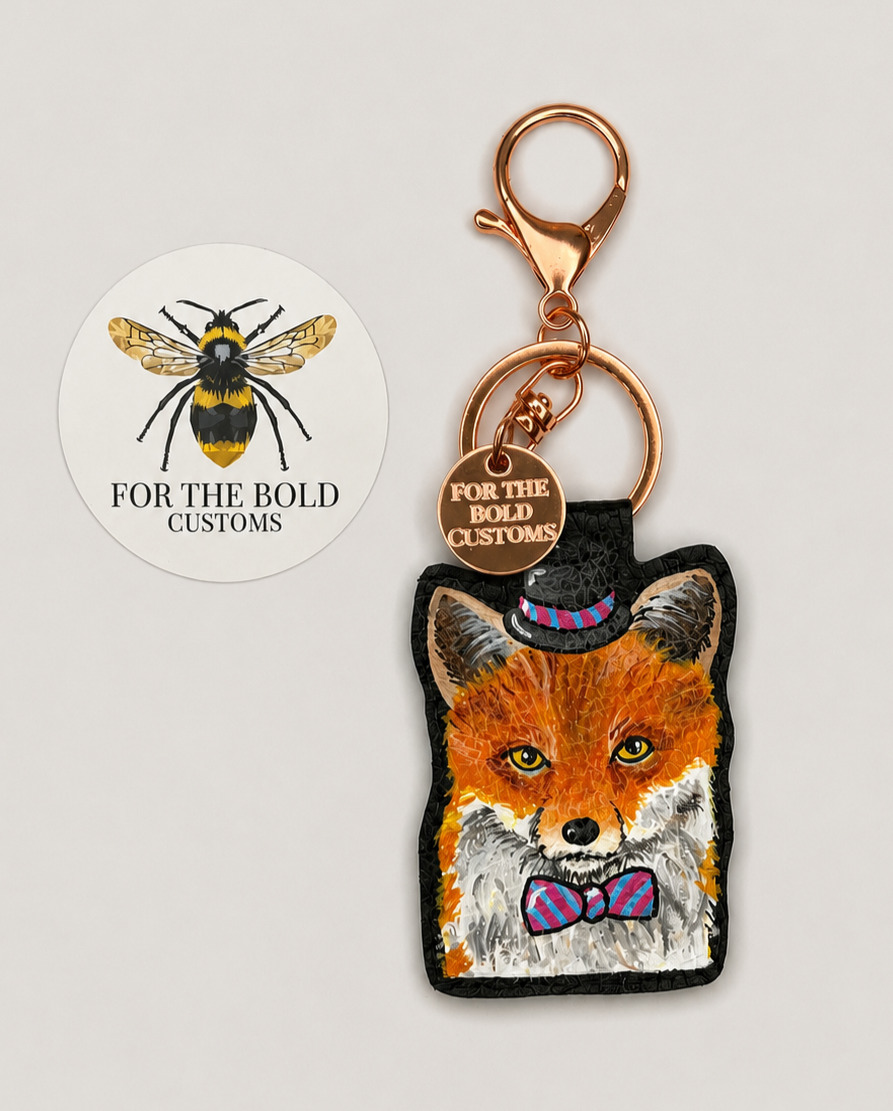 Dapper Fox Leather Keyring