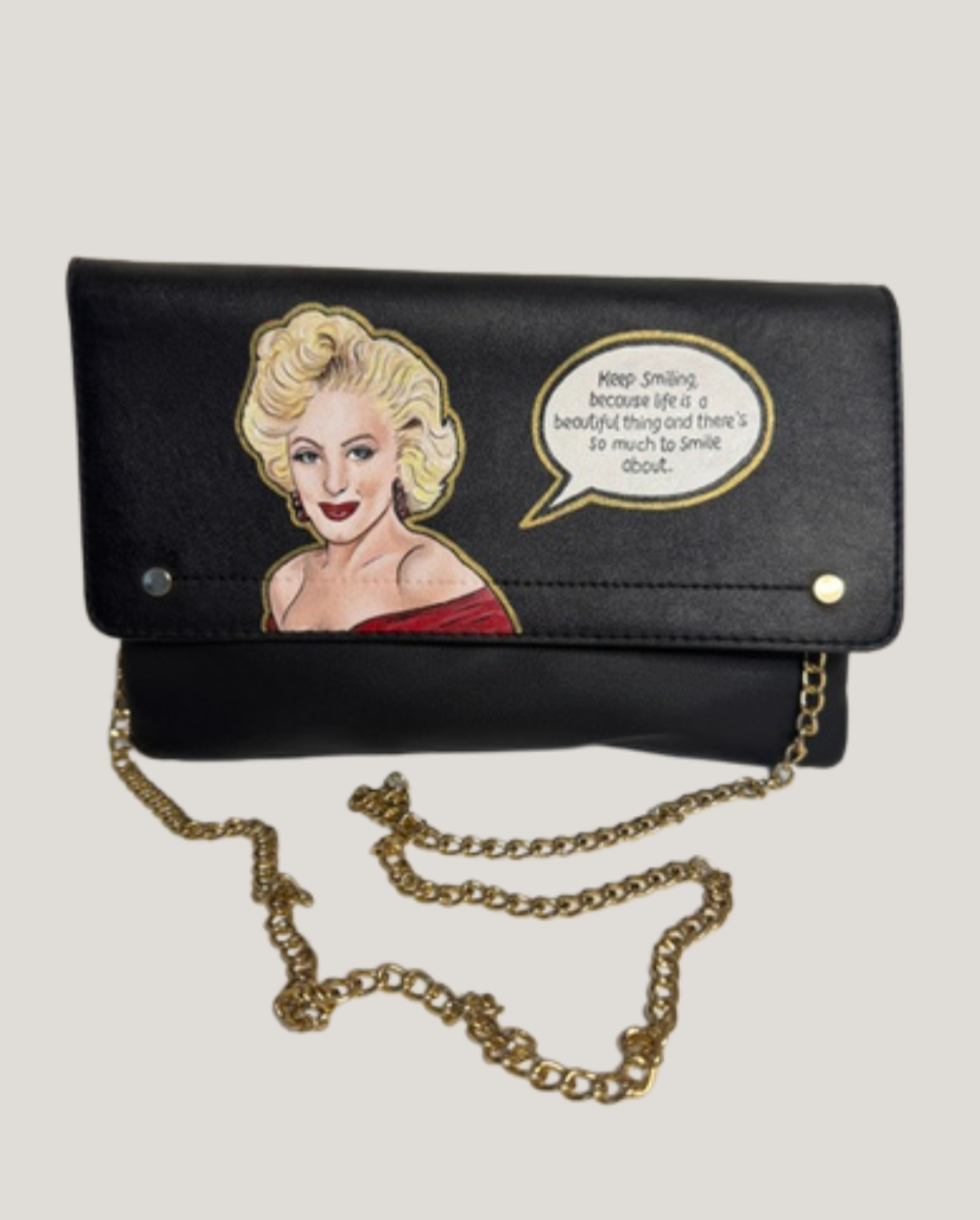 Hand-Painted Marilyn Monroe Clutch Bag