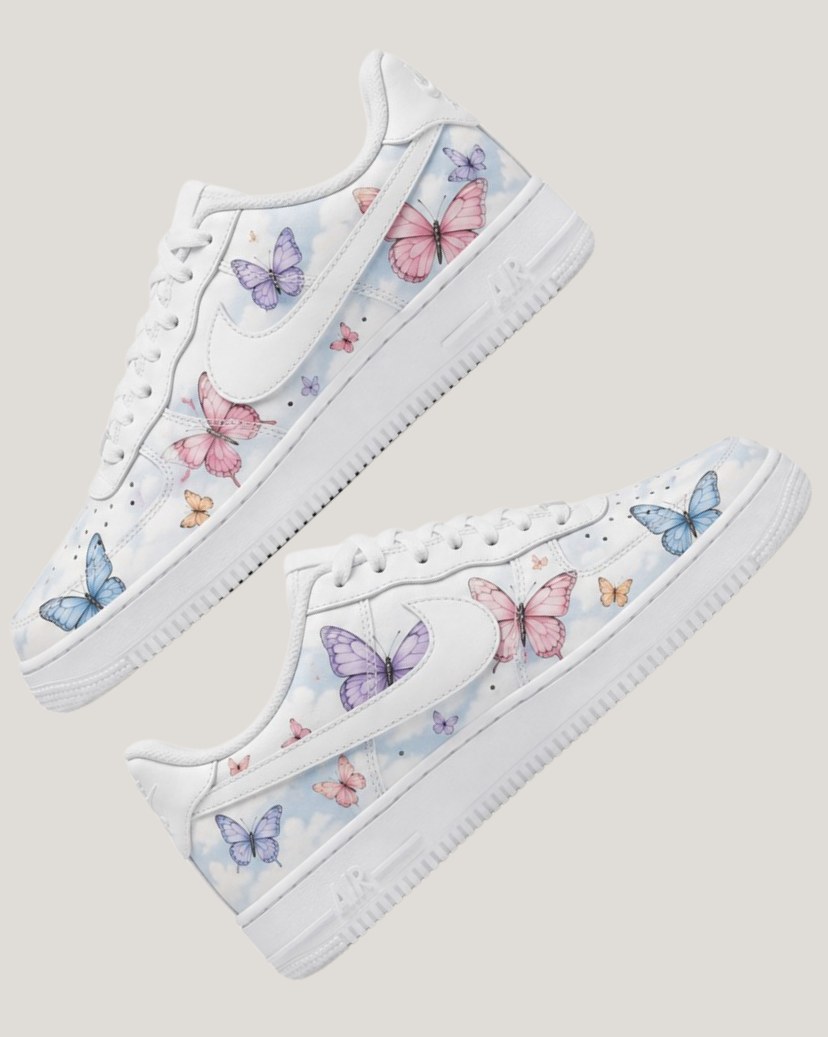 Hand Painted Butterfly Custom Air Force 1 Trainers
