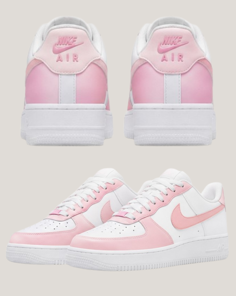 Pastel Pink Custom Air Force 1 Trainers